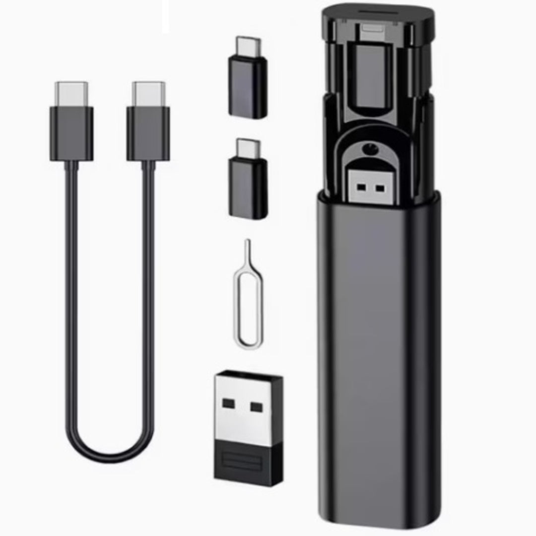 CC000004 - High Quality 6-in-1 Portable Travel Charging Kit | Fast Charging Multifunction Adapters (Black)